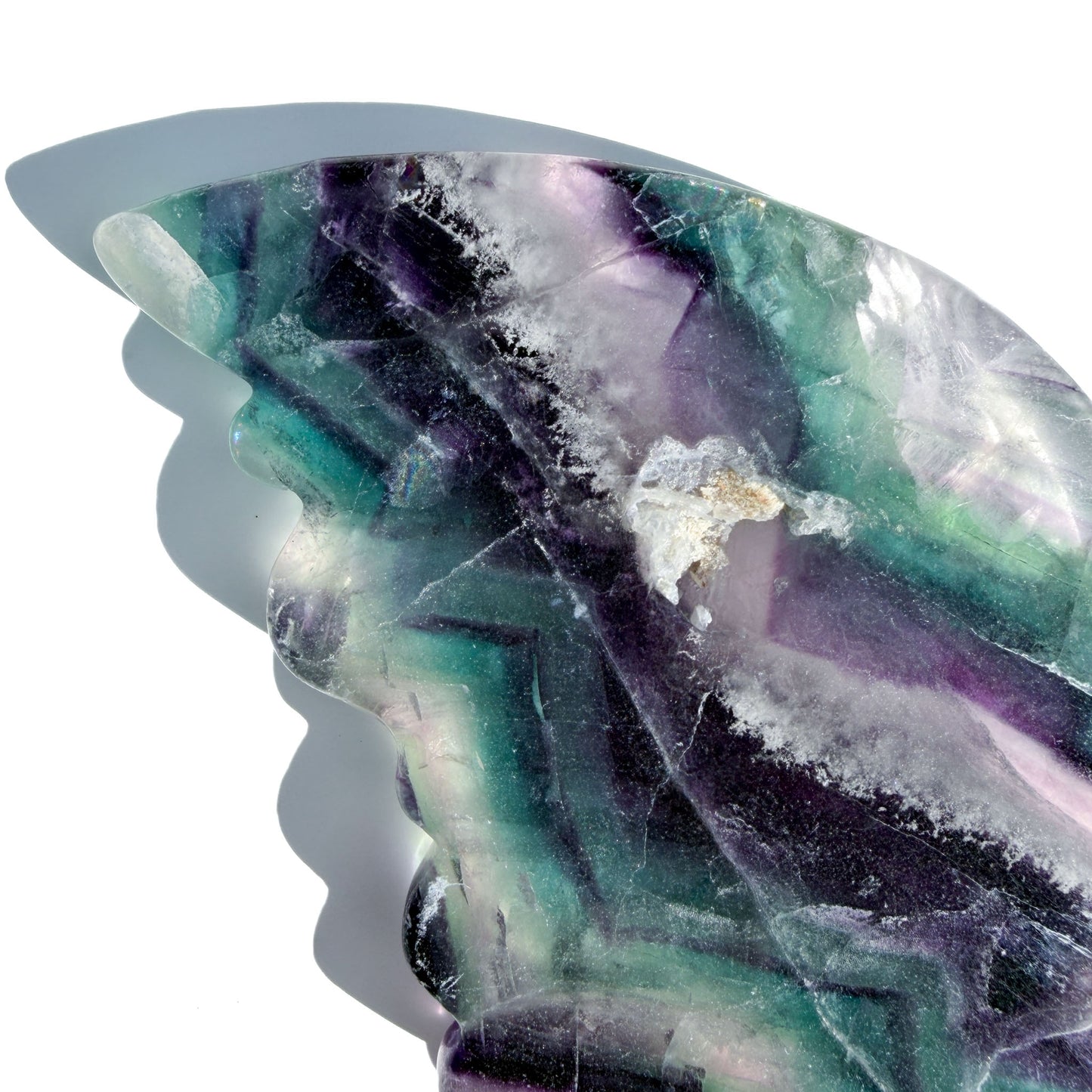 Rainbow Fluorite Crystal Butterfly Wings (with stand)