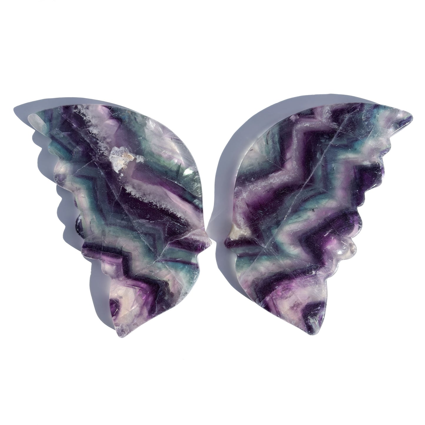 Rainbow Fluorite Crystal Butterfly Wings (with stand)
