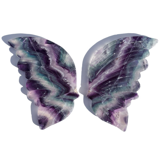 Rainbow Fluorite Crystal Butterfly Wings (with stand)