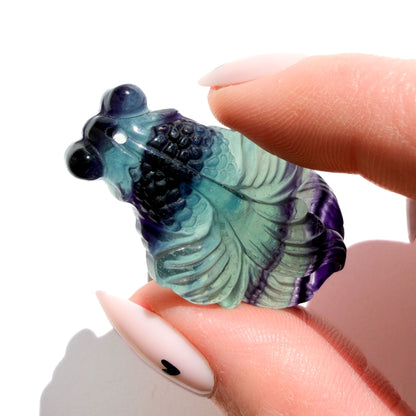 Rainbow Fluorite Goldfish Crystal Pendant