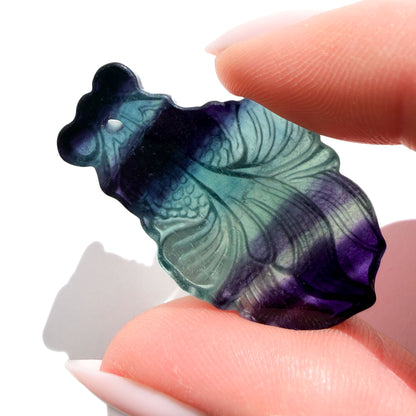 Rainbow Fluorite Goldfish Crystal Pendant
