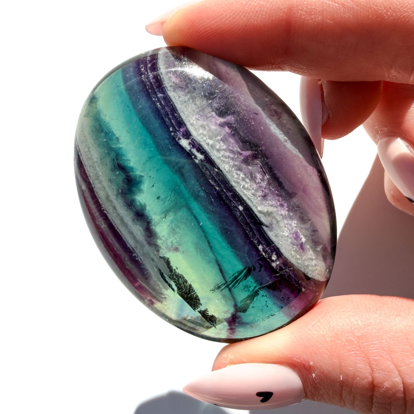 Rainbow Fluorite Small Crystal Palmstone