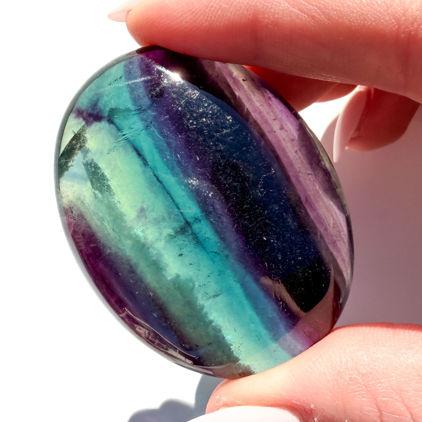 Rainbow Fluorite Small Crystal Palmstone