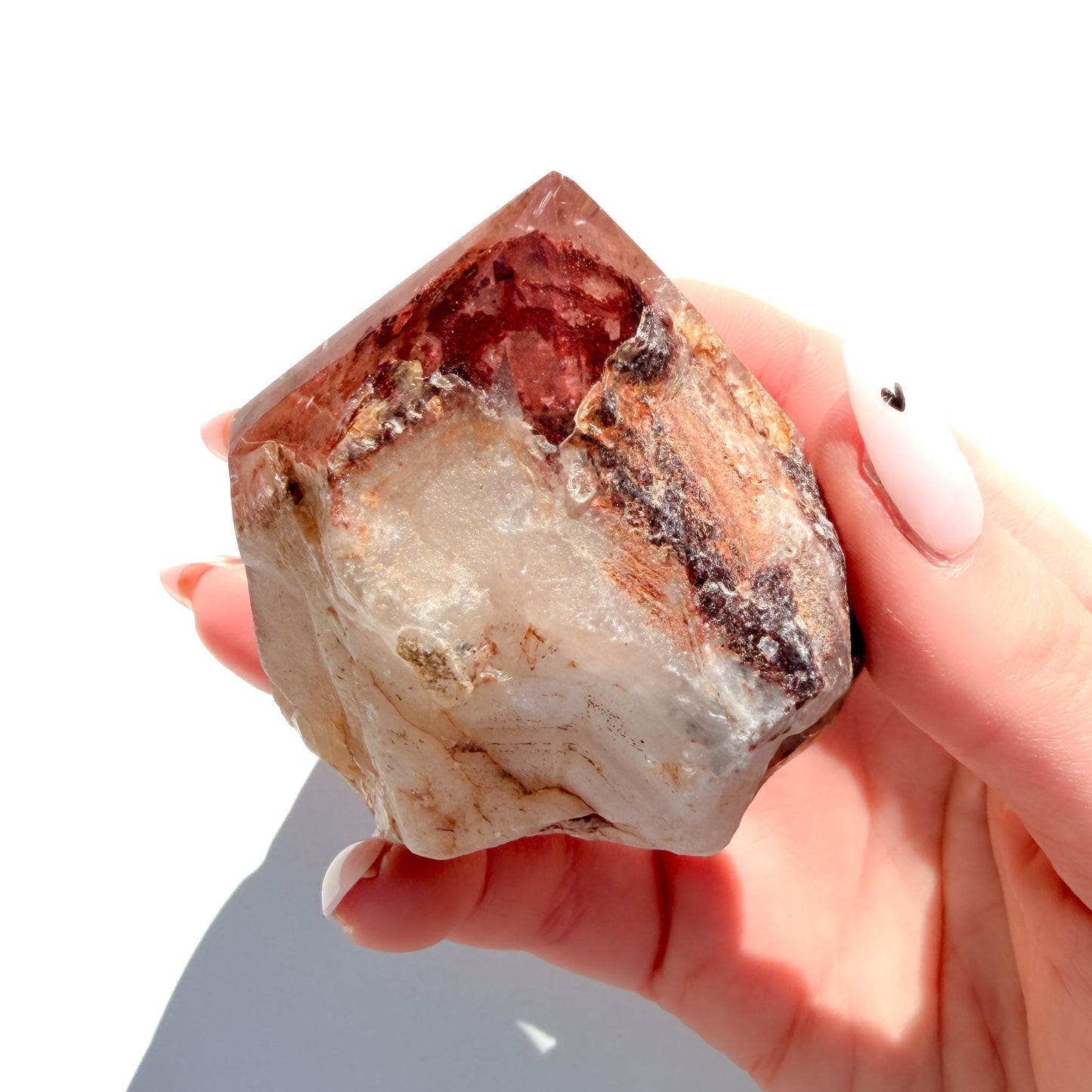 Red Phantom Quartz Crystal Freeform: Option A