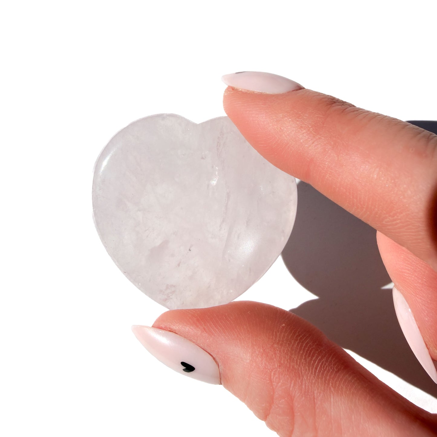 Rose Quartz Heart-Shaped Crystal Worry Stone: Pocket Self-Love