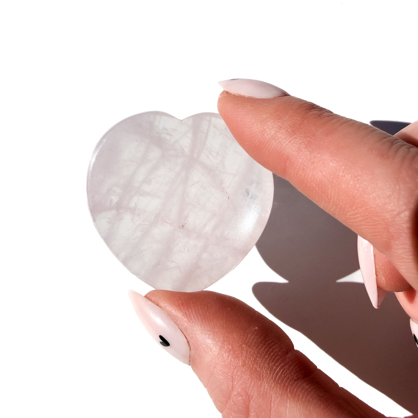 Rose Quartz Heart-Shaped Crystal Worry Stone: Pocket Self-Love