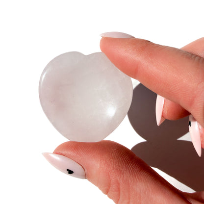 Rose Quartz Heart-Shaped Crystal Worry Stone: Pocket Self-Love