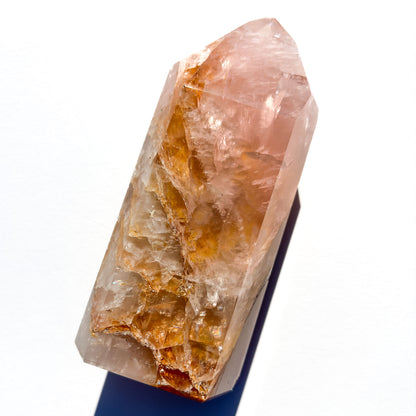 Rose Quartz & Golden Healer Crystal Tower: Option A