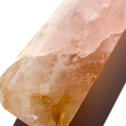 Rose Quartz & Golden Healer Crystal Tower: Option B