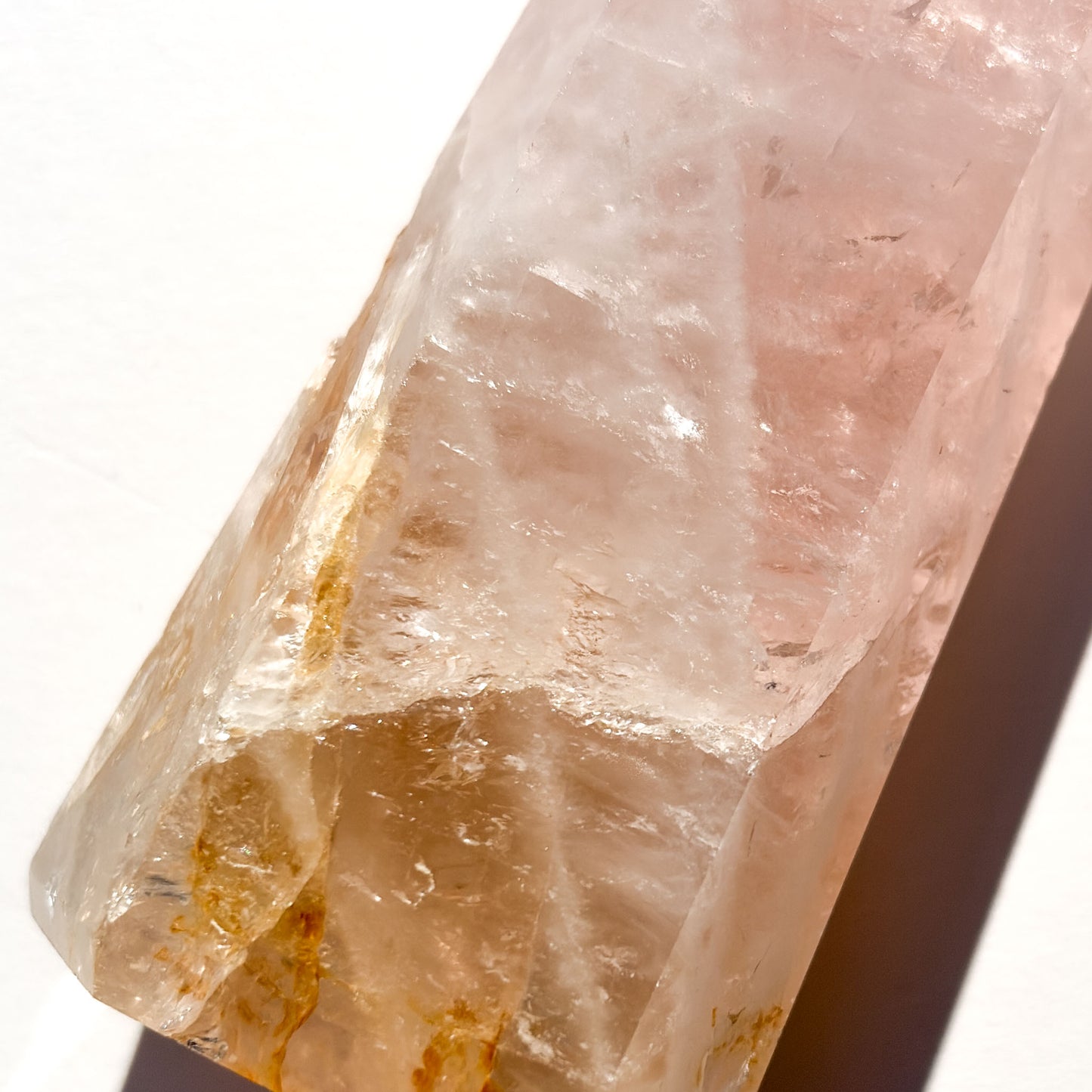 Rose Quartz & Golden Healer Crystal Tower: Option B