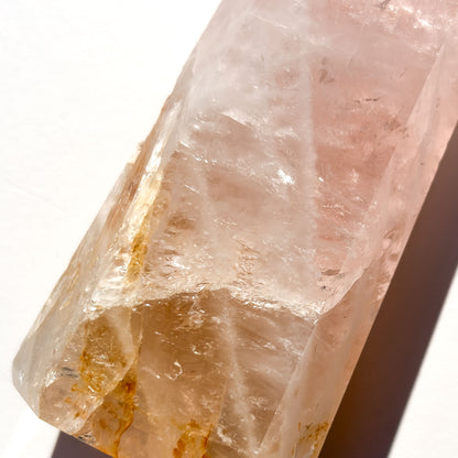 Rose Quartz & Golden Healer Crystal Tower: Option B