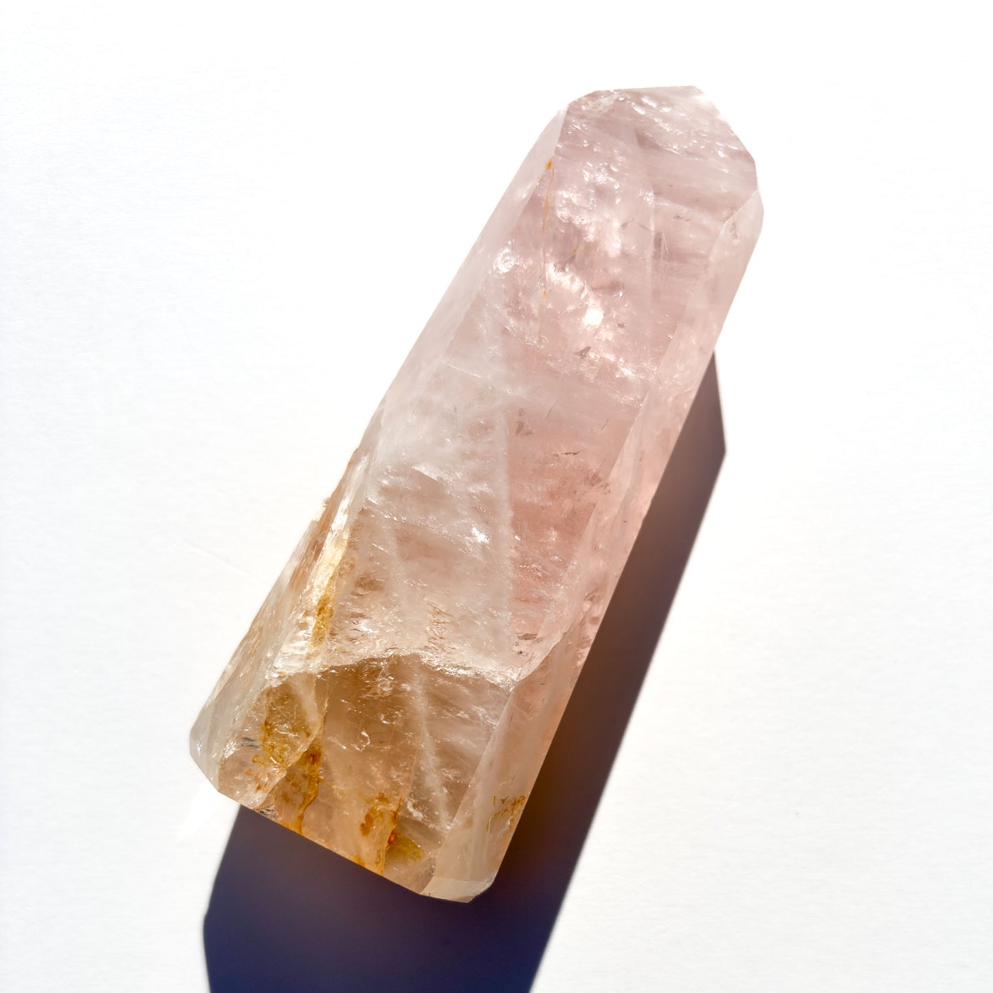 Rose Quartz & Golden Healer Crystal Tower: Option B