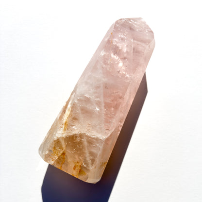 Rose Quartz & Golden Healer Crystal Tower: Option B