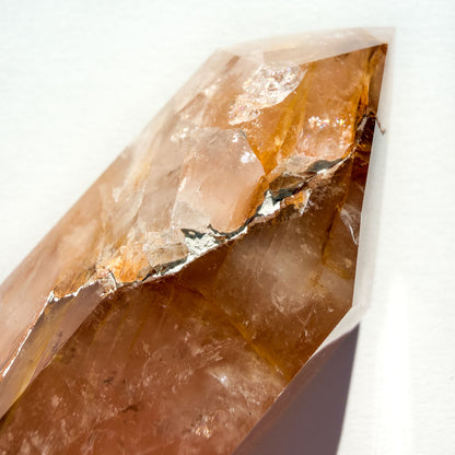 Rose Quartz & Golden Healer Crystal Tower: Option C