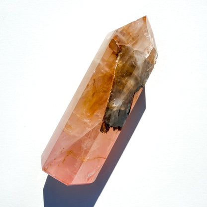 Rose Quartz & Golden Healer Crystal Tower: Option C