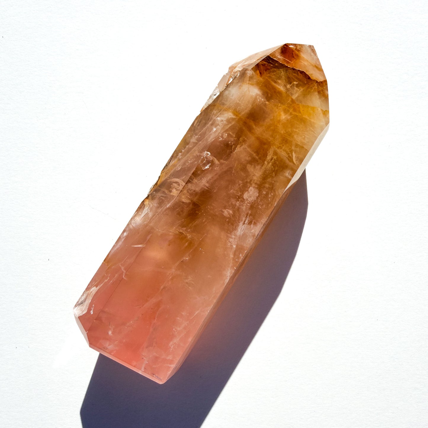 Rose Quartz & Golden Healer Crystal Tower: Option C