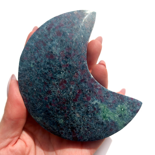 Ruby Zoisite & Blue Kyanite Crystal Moon: Option B