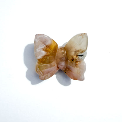 Sakura Flower Agate Crystal Butterfly