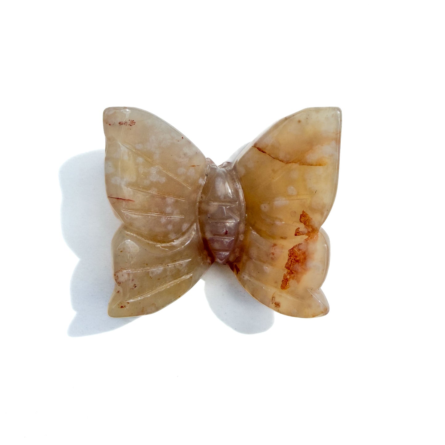 Sakura Flower Agate Crystal Butterfly