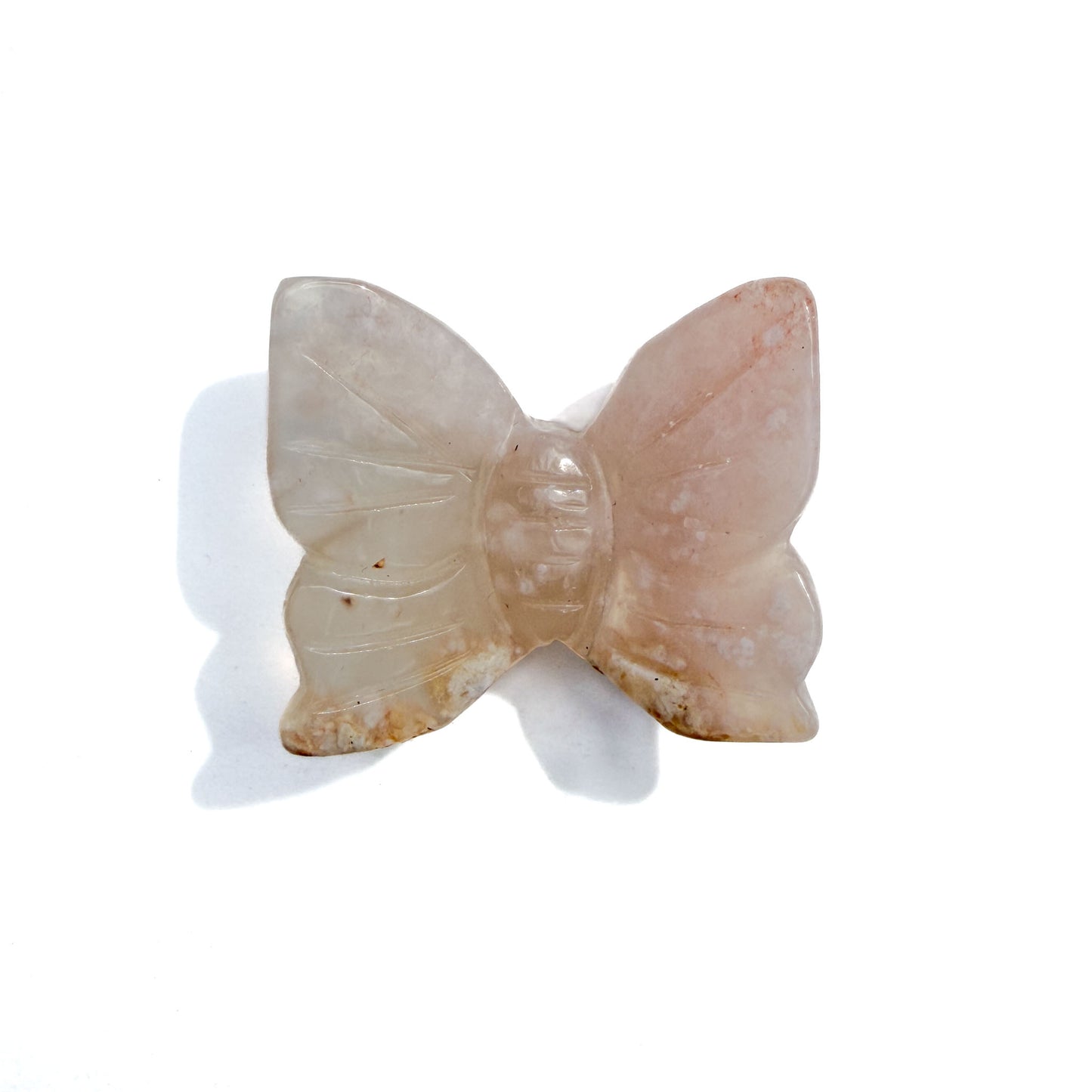 Sakura Flower Agate Crystal Butterfly