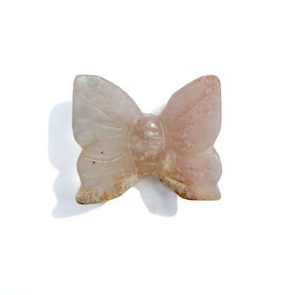Sakura Flower Agate Crystal Butterfly