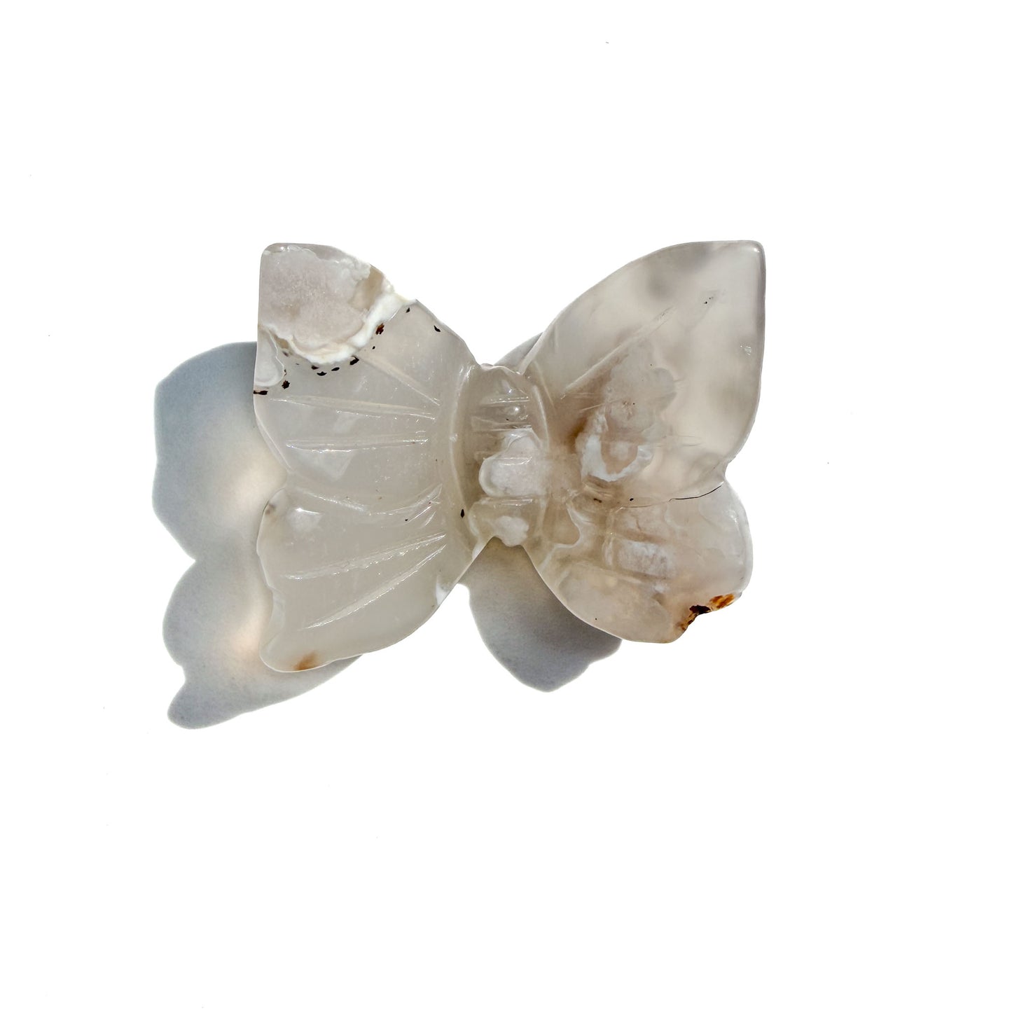 Sakura Flower Agate Crystal Butterfly