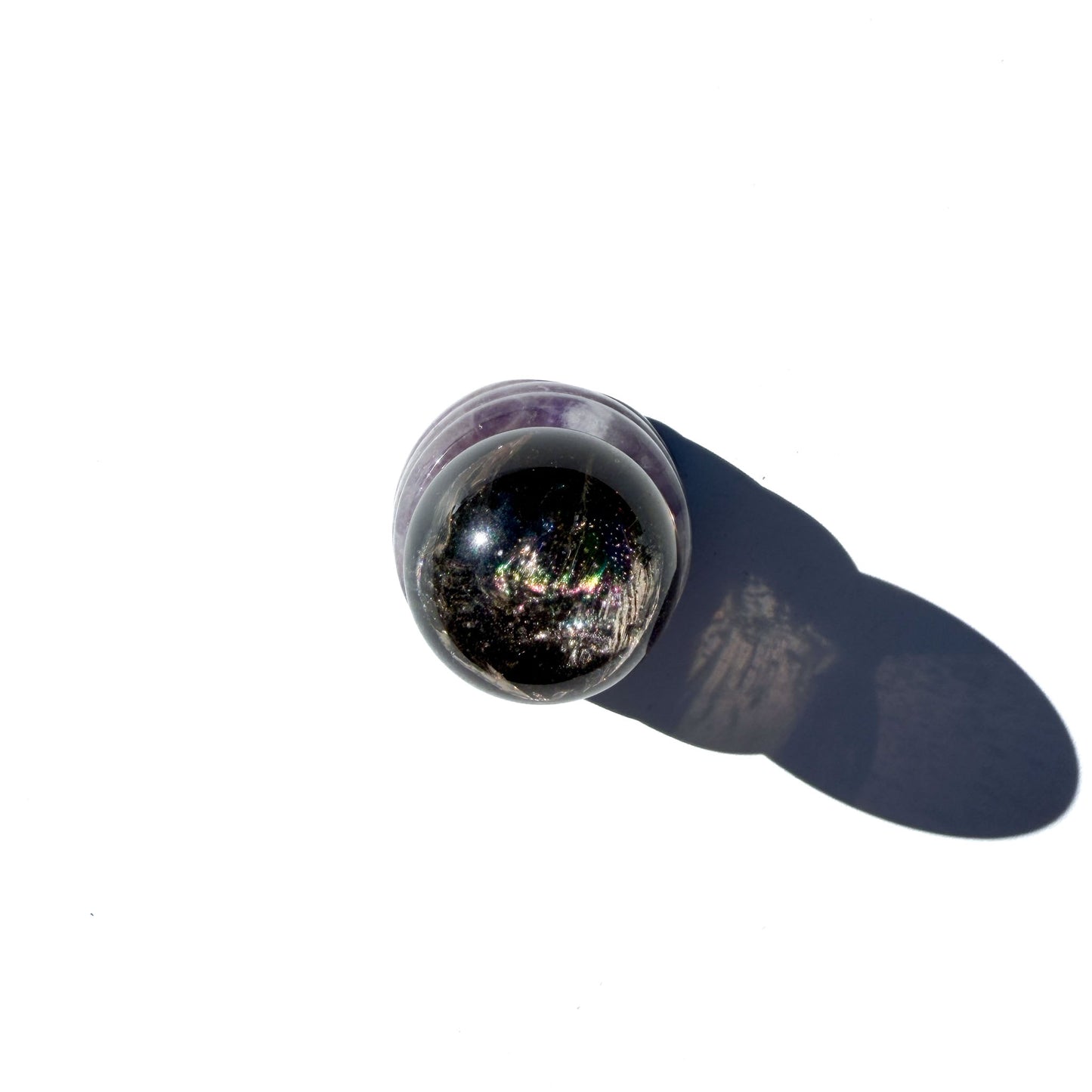 Smoky Quartz Mini Crystal Sphere With Rainbows