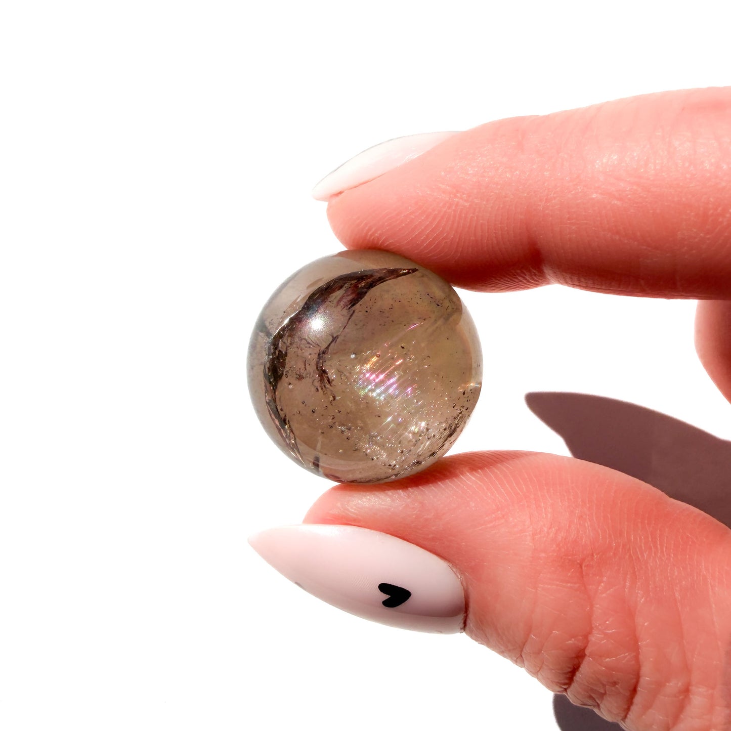 Smoky Quartz Mini Crystal Sphere With Rainbows