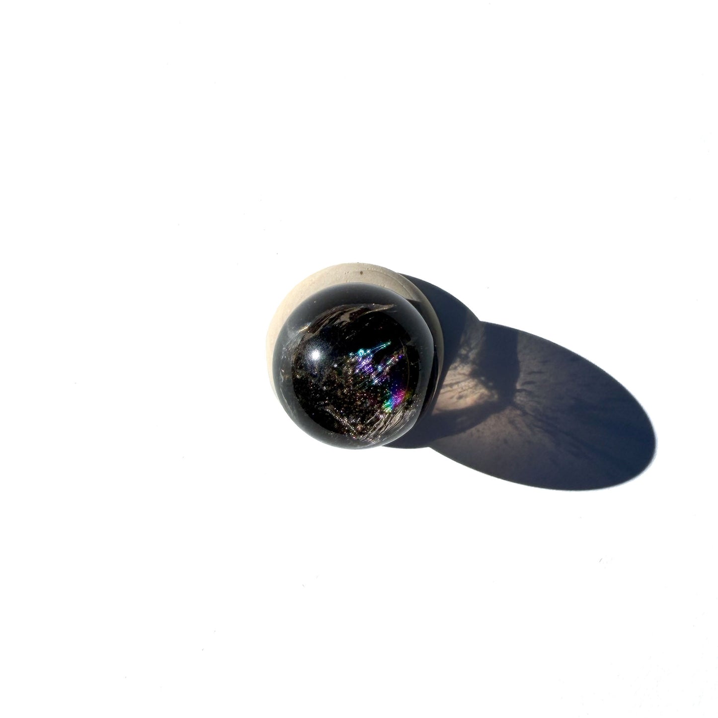 Smoky Quartz Mini Crystal Sphere With Rainbows