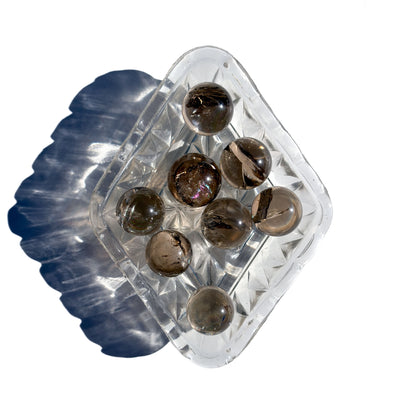 Smoky Quartz Mini Crystal Sphere With Rainbows