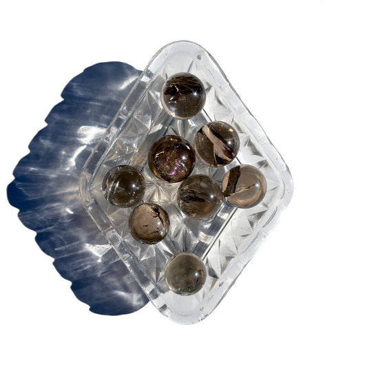 Smoky Quartz Mini Crystal Sphere With Rainbows