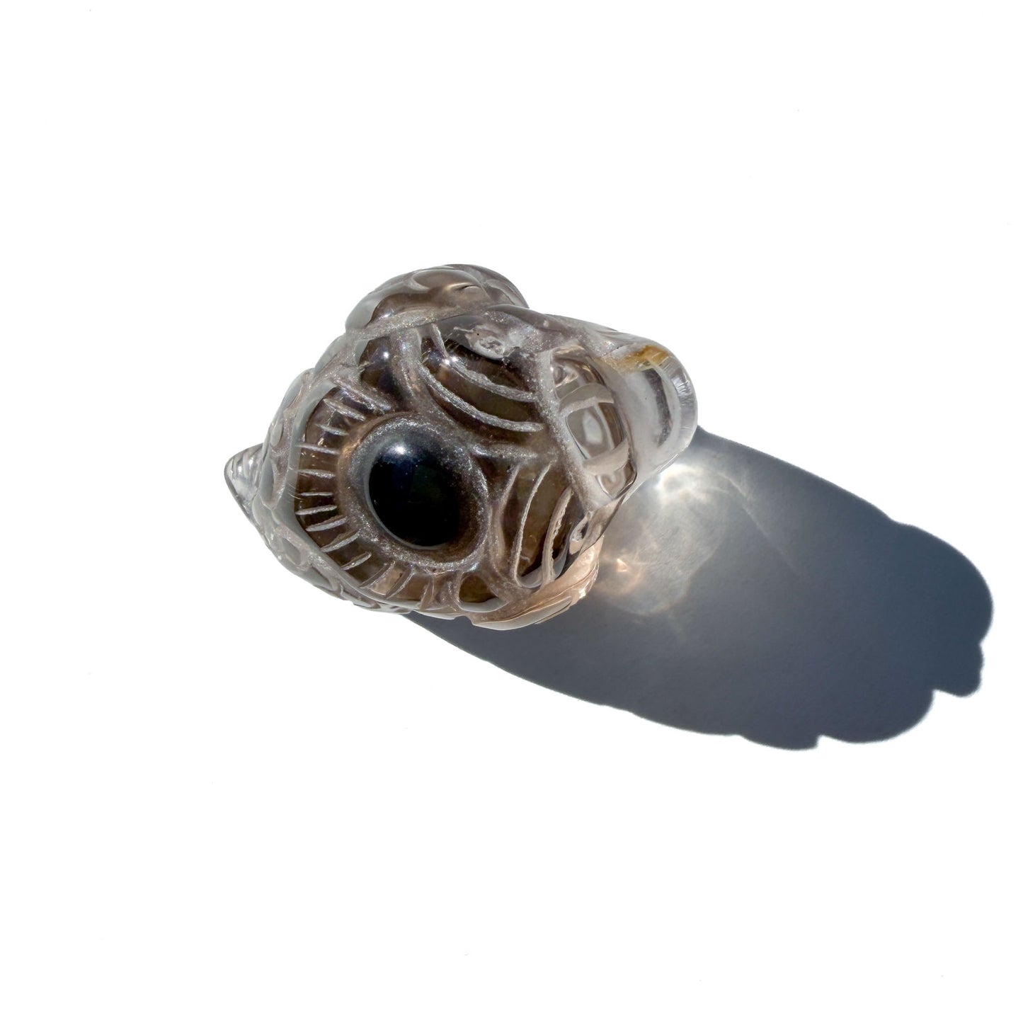 Smoky Quartz Mini Crystal Money Toad: The Guardian