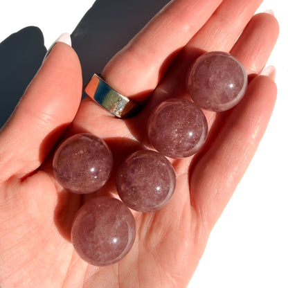 Strawberry Quartz Mini Crystal Sphere