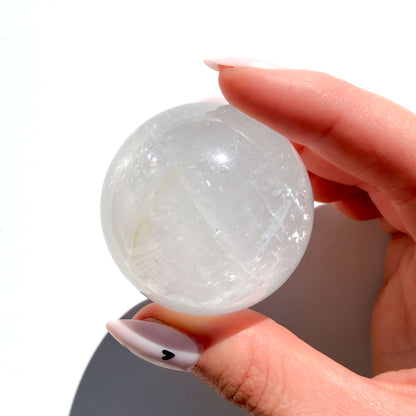 White Calcite Crystal Sphere