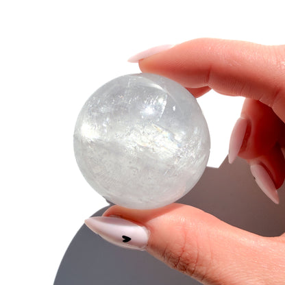 White Calcite Crystal Sphere