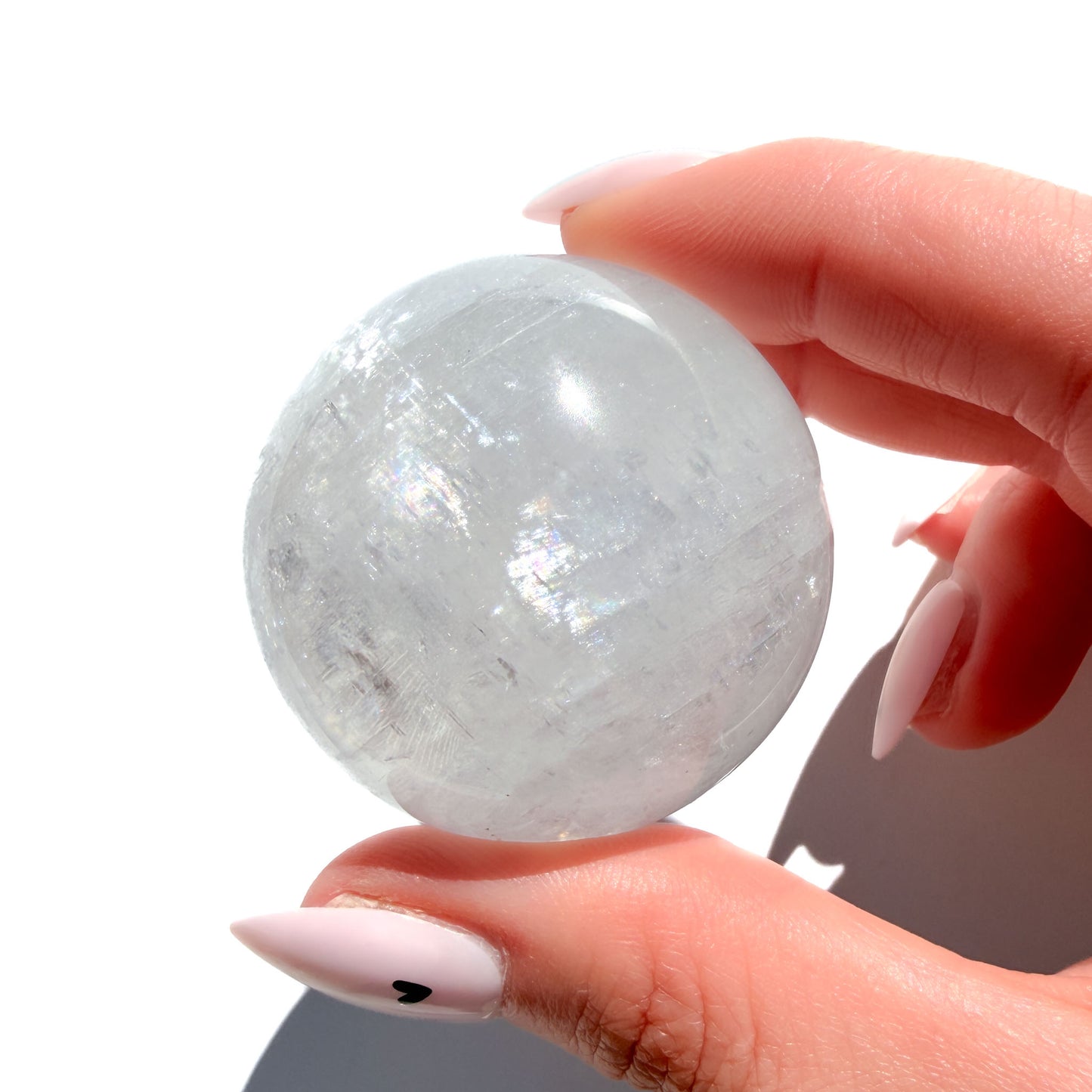 White Calcite Crystal Sphere