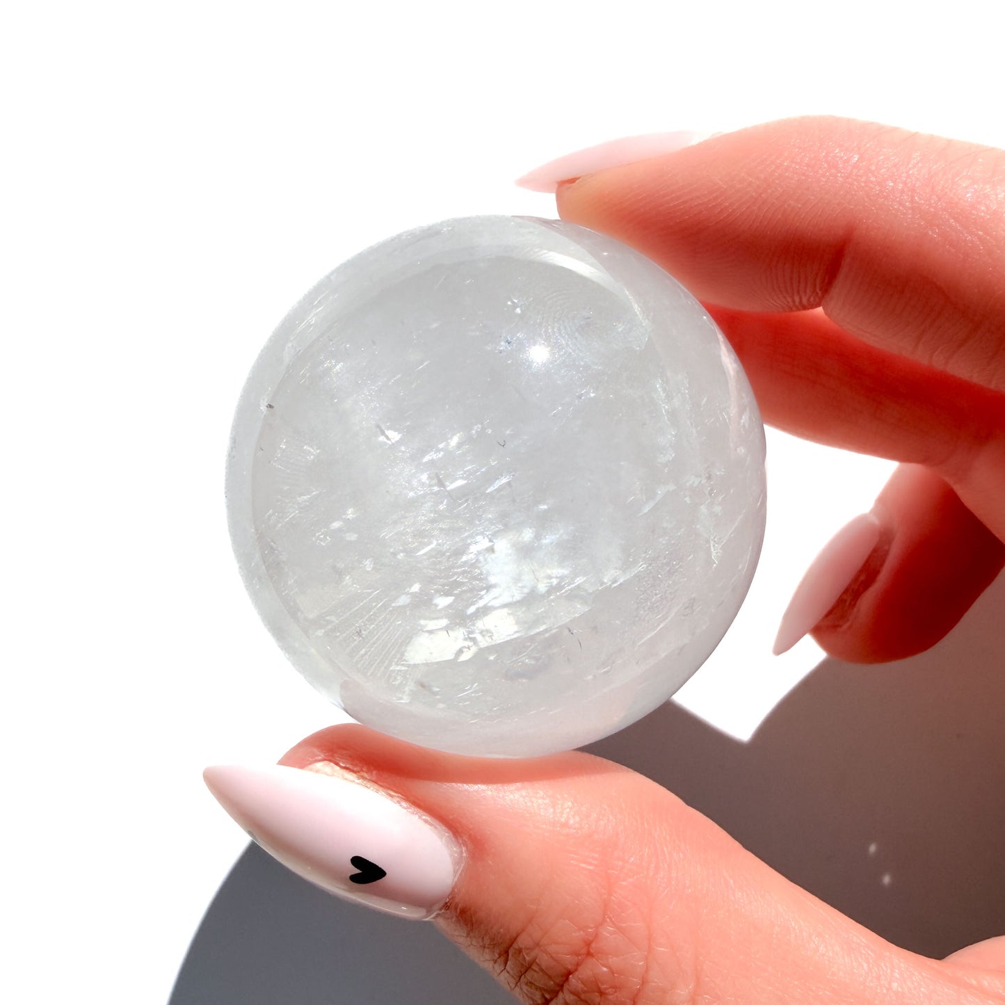 White Calcite Crystal Sphere
