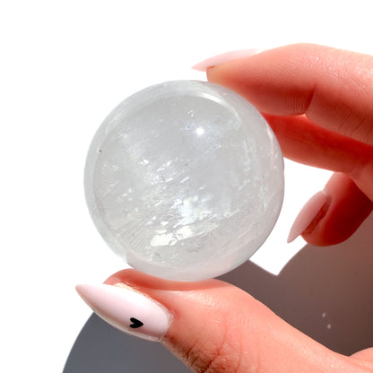 White Calcite Crystal Sphere
