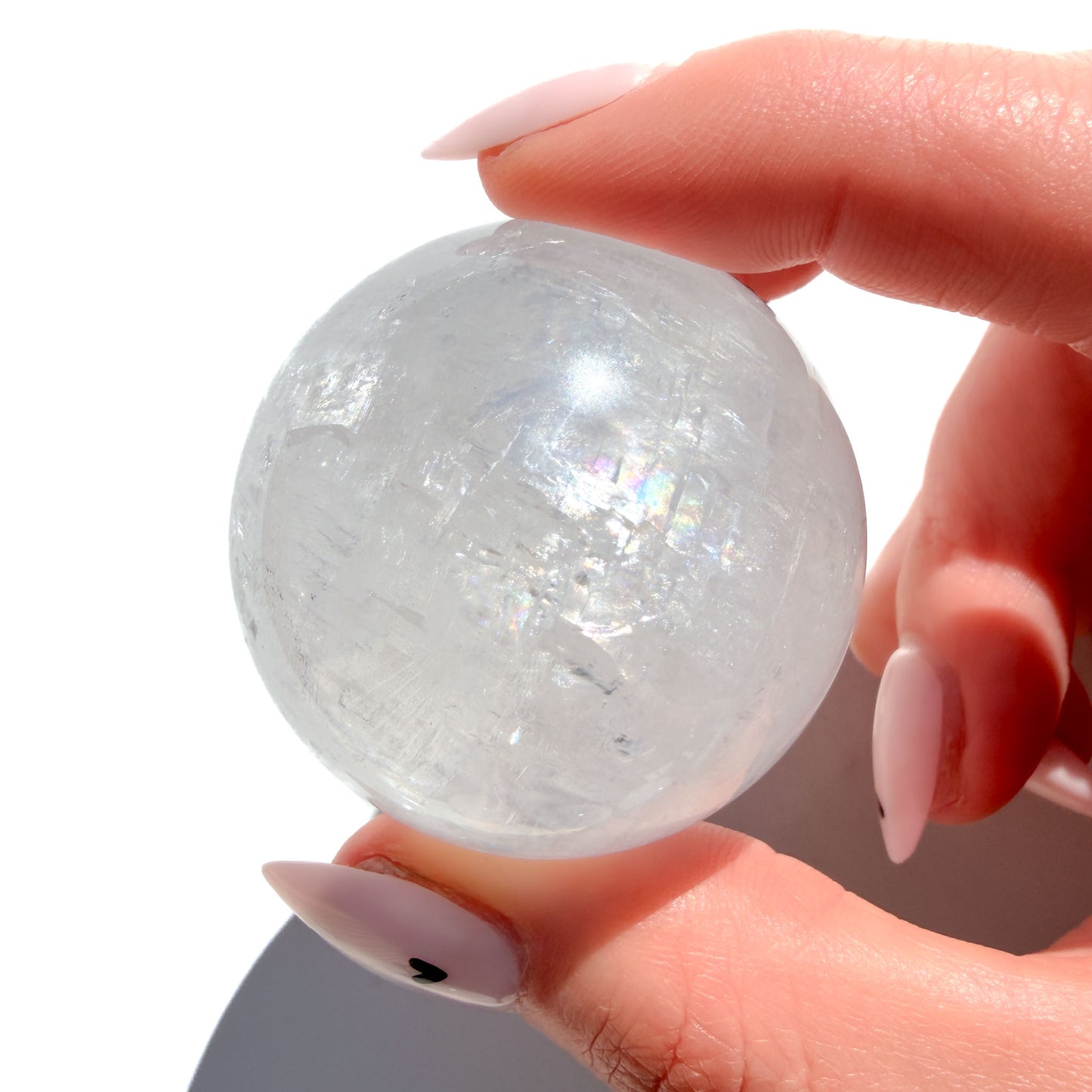 White Calcite Crystal Sphere